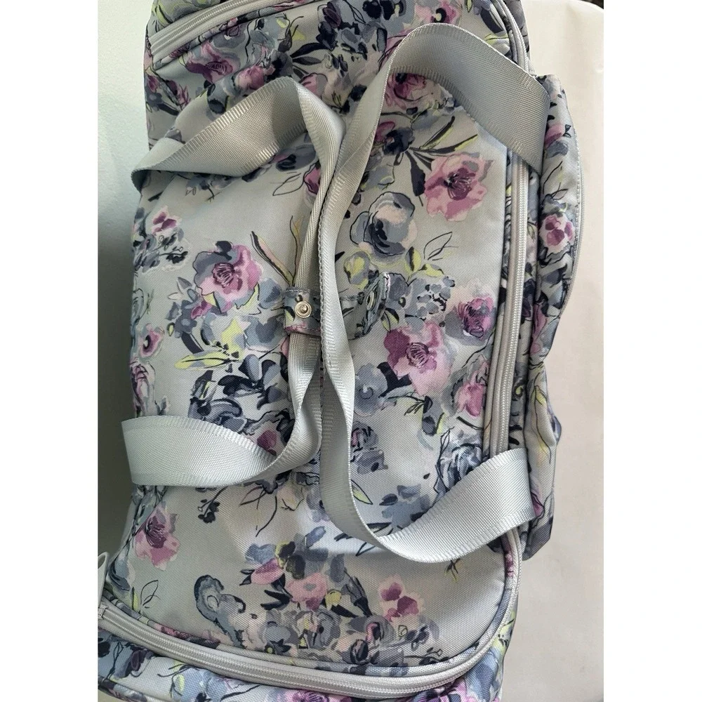 Vera Bradley Rolling Duffle Weekend Travel Bag Carry On Luggage Floral Pastel